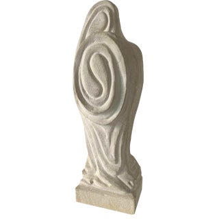 French Artist, Carved Fluid Form Sculpture, 1970s, Stone For Sale