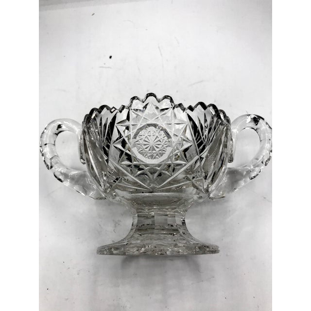 Victorian Late 19th Century American Brilliant Period Cut Crystal Pedestal Sugar Bowl For Sale - Image 3 of 7