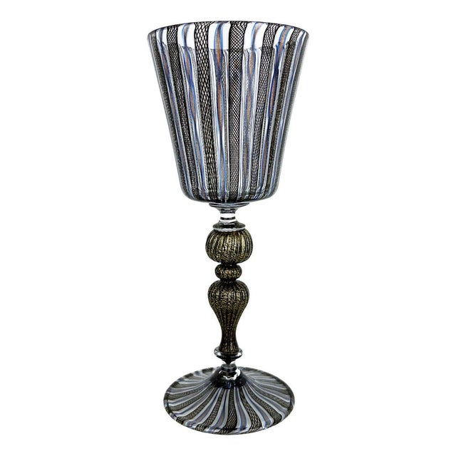 Vintage Black Murano Glass Goblet For Sale - Image 11 of 11