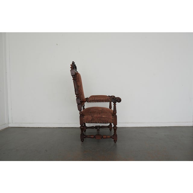 Vintage Spanish Revival Carved Wood Armchairs (Set of 2) For Sale - Image 14 of 17