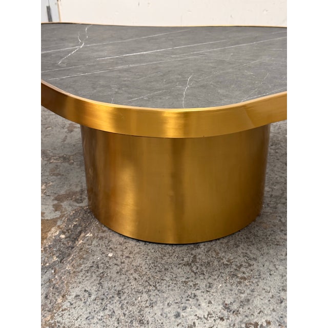 2020s Michael Oren Design Marquina Marble Kidney Coffee Table For Sale - Image 5 of 12