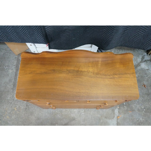 Antique American Victorian Empire Style Walnut Chest of Drawers Dresser 42" For Sale - Image 14 of 18