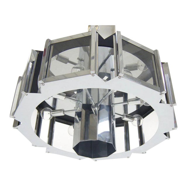 Sonneman Midcentury Chrome Glass Light Fixture For Sale - Image 6 of 6