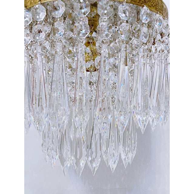 Mid-Century Italian Brass Upside Down Layered Cake Pendant For Sale In New York - Image 6 of 9