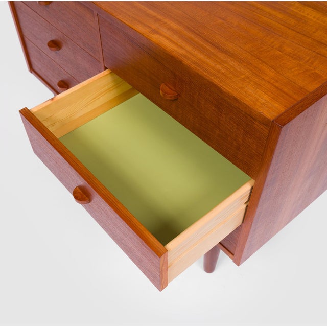 1960s Vintage Danish Mid-Century Lowboy Six Drawer Dresser Storage Cabinet For Sale - Image 5 of 6