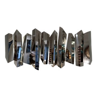 Large Wall Lamp Sconce Metal Sculpture by Mario Torregiani, Italy, 1990s For Sale