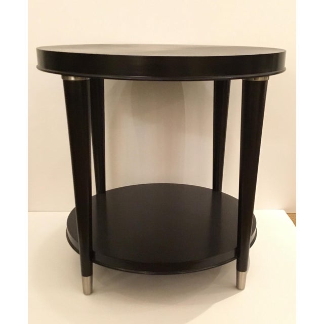 Modern Round Dark Wood End Table Chairish