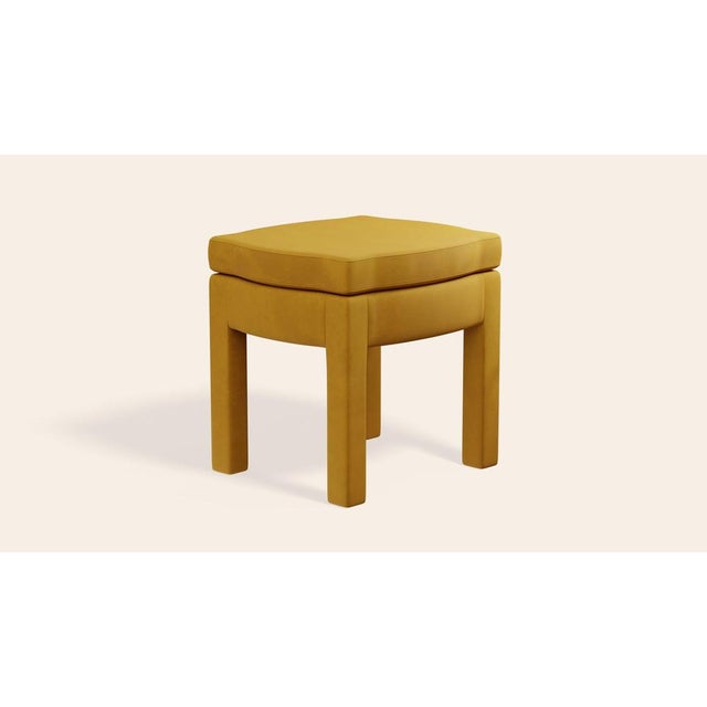 Turmeric Velvet Piero Ottoman by Ceraudo For Sale - Image 4 of 8