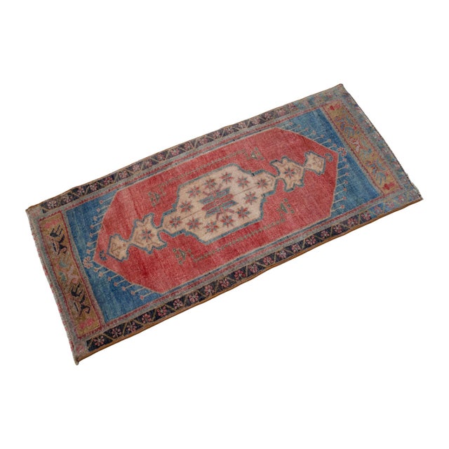 Hand Knotted Door Mat, Entryway Rug, Bath Mat, Kitchen Decor, Small Rug, Turkish Rug - 1′7″ × 3′8″ For Sale - Image 6 of 13