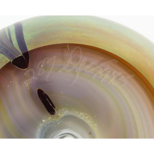 Glass 1975 Iridescent Art Glass Paperweight by Orient & Flume For Sale - Image 7 of 7