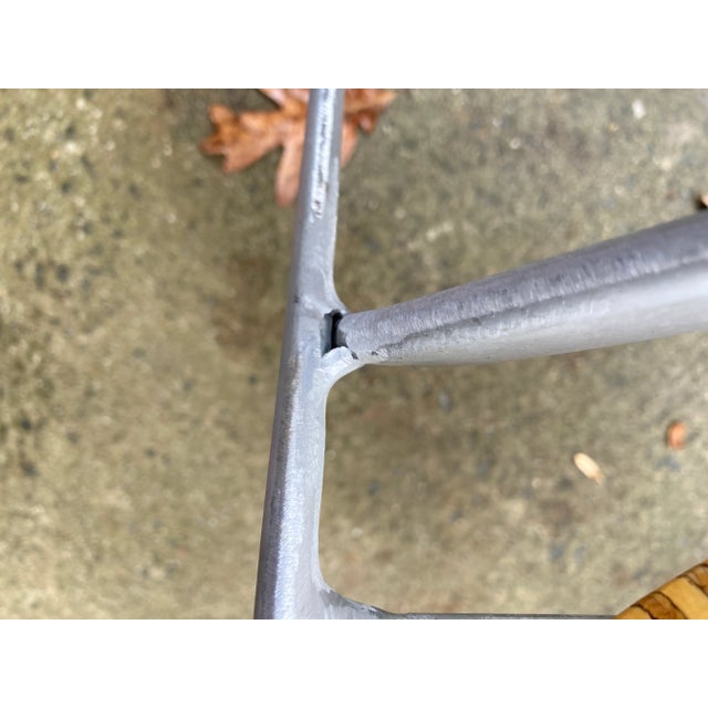 Modern Industrial Design Prototype BauBuche Beach Plywood and Aluminum Grasshopper Side Chair For Sale - Image 4 of 11