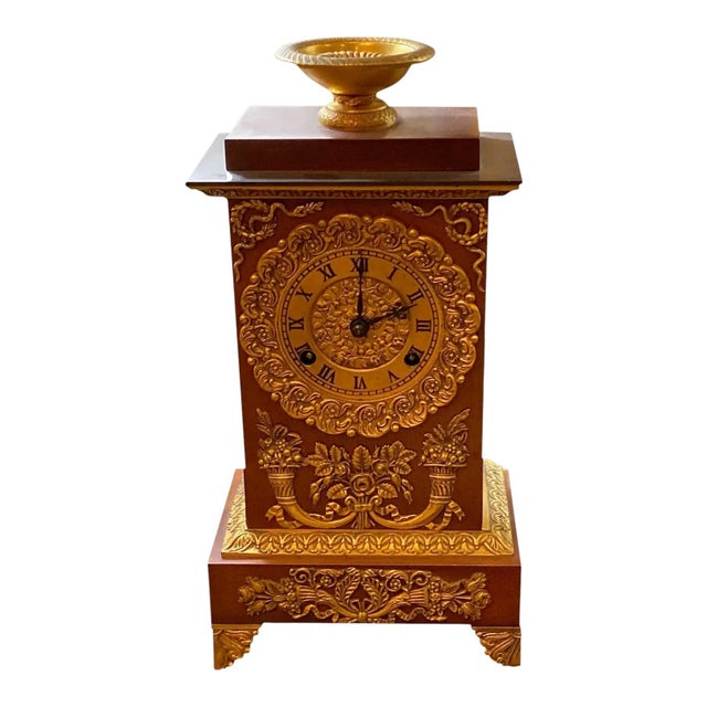 19th Century French Empire Ormolu Style Clock For Sale - Image 9 of 10