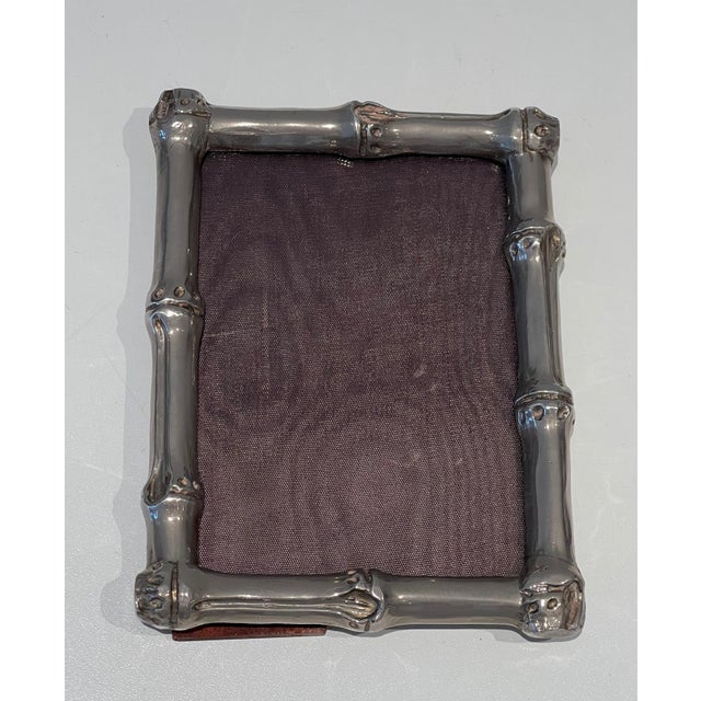 Neoclassical Small silver-plated bronze frame by Maison Baguès For Sale - Image 3 of 12