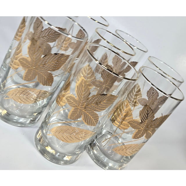 Mid Century 22kt Gold Leaf Tumblers- Set of Eight For Sale - Image 10 of 12