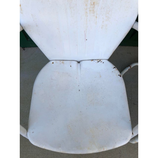 Antique White Metal Chairs A Pair Chairish