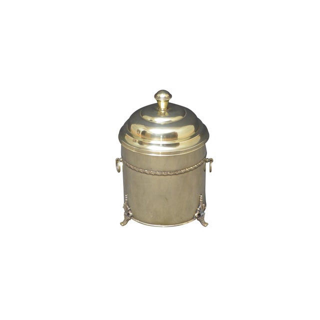 Early 20th Century Edwardian Brass Coal Bin with Lid and Decorative Handles, 1900 For Sale - Image 5 of 8