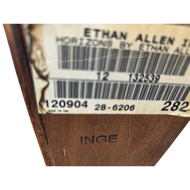 Vintage Ethan Allen Horizons Buffet Sideboard Dark Walnut Buffet Console Cabinet For Sale - Image 18 of 18