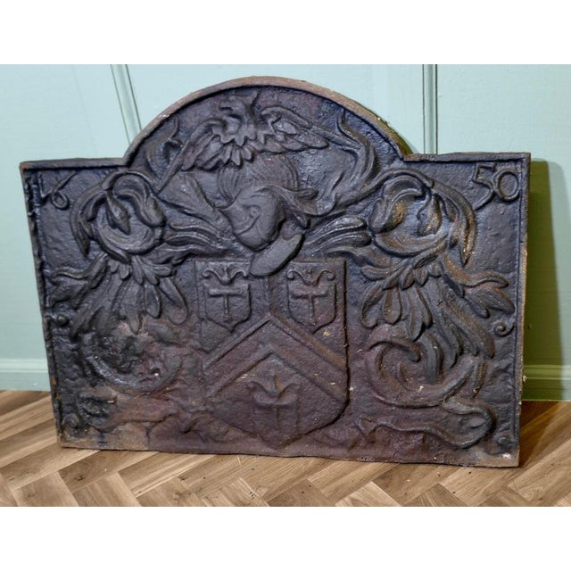 Gold French Arch Top Fire Back Armour and Eagle For Sale - Image 8 of 9