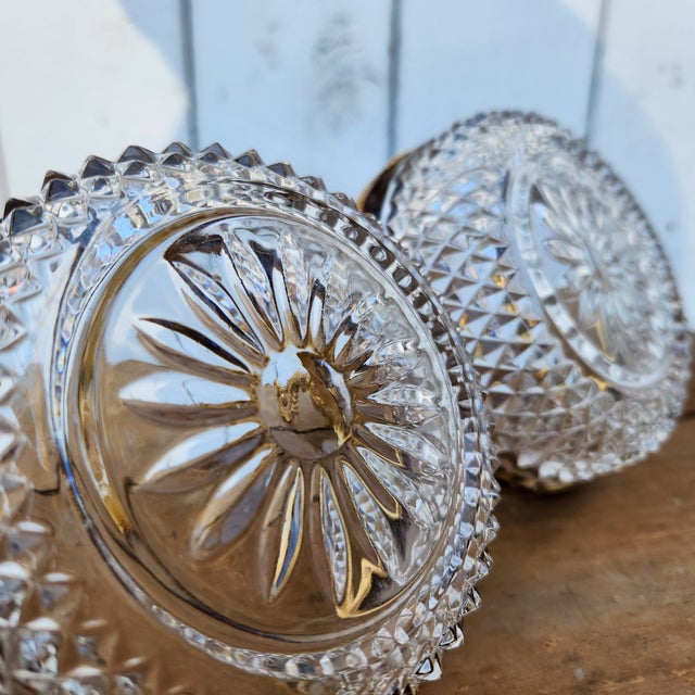 Vintage Crystal & Gold Ormolu Double Serving Dish / Compote For Sale - Image 4 of 9