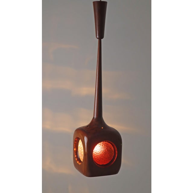 Mid-Century Modern Hanging Lamp with Stained Glass Panels, 1960s For Sale - Image 13 of 17