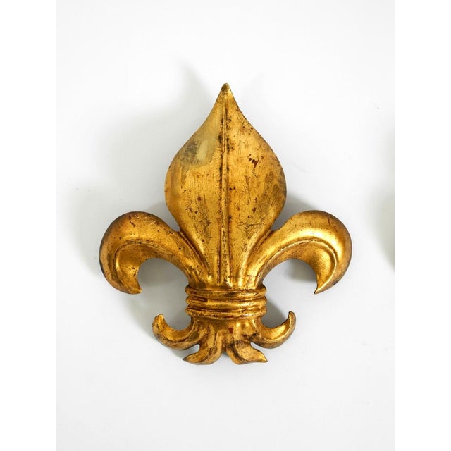 Fleur-De-Lis Wall Lamps in Gold-Plated Metal by Hans Kögl, 1970s, Set of 2 For Sale - Image 6 of 18