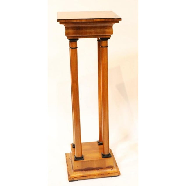 Biedermeier Pair Biedermeier Style Walnut Column Pedestales For Sale - Image 3 of 9