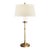 Chapman & Myers by Visual Comfort Signature Dorchester Club Table Lamp in Antique-Burnished Brass with Linen Shade For Sale