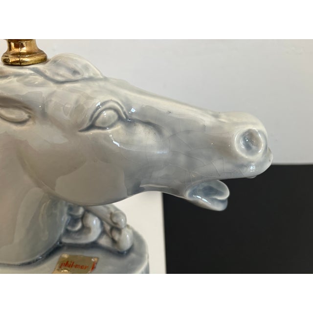 Roman Horse Head Lamp & Shade, C1950 For Sale - Image 6 of 12