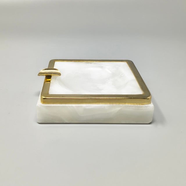 Green Mid-Century Modern Italian Onyx Smoking Set with Table Lighter and Ashtray, 1960s For Sale - Image 8 of 9
