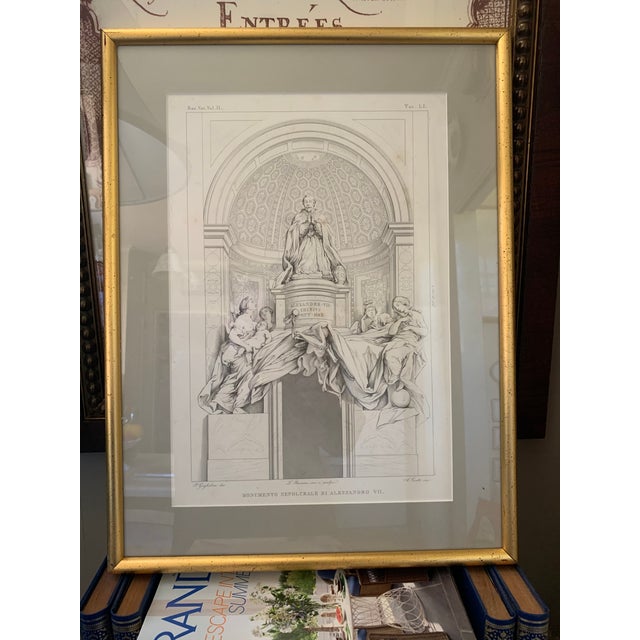 19th C Italian Engraving of Pope Alessandro VII For Sale - Image 13 of 13