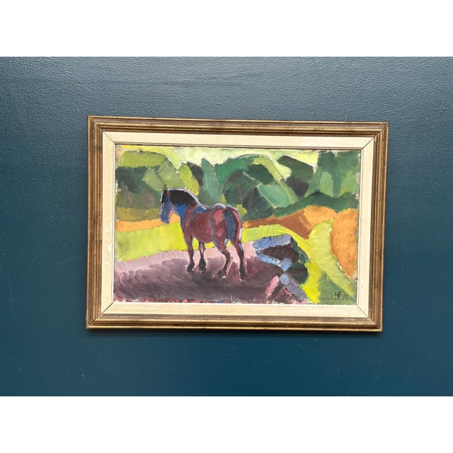 Harald Fredriksson, Häst II, 1950s, Oil Painting on Canvas, Framed For Sale - Image 18 of 18