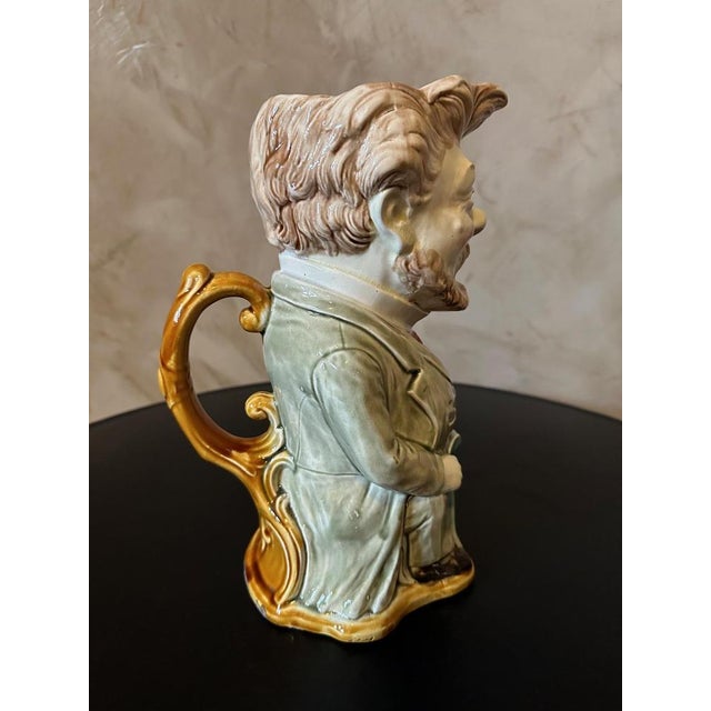 Ceramic Large Antique French Pitcher For Sale - Image 7 of 11