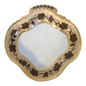 1825 Porcelain Shell Shaped Serving Dish in the Vintage Pattern by Pochet-Deroche