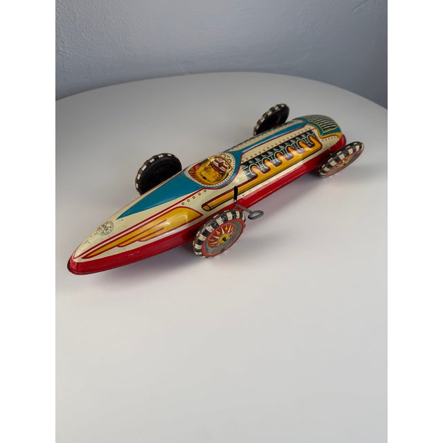 Yellow American Boat Tail Racer by Louis Marx, 1930s For Sale - Image 8 of 10