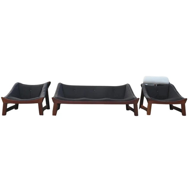 Mid-Century Norwegian Prototype 3-Seater Sofa and Lounge Chairs from Ekornes, Set of 3 For Sale - Image 4 of 18