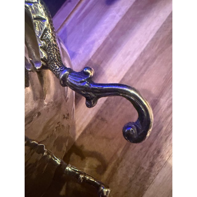 1950s 1950s Taxco Mexican 925 Sterling Silver Centerpiece Ortega Footed Bowl 636 Grams With Figural Handles For Sale - Image 5 of 14