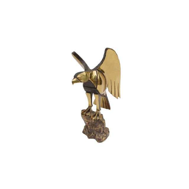 Gilt Brass Eagle Sculpture by Daniel Chassin, 1990s For Sale