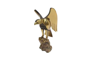 Gilt Brass Eagle Sculpture by Daniel Chassin, 1990s