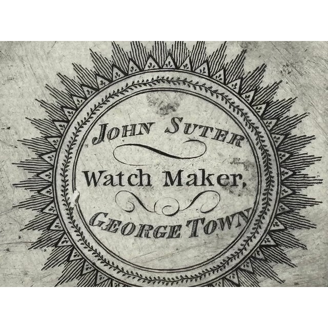 American Original Print From an 18th C. Letter Press Makers Mark - John Suter - Watch Maker - George Town For Sale - Image 3 of 4