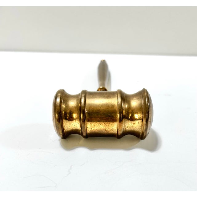 1960s Vintage Brass Gavel Paperweight For Sale - Image 5 of 6