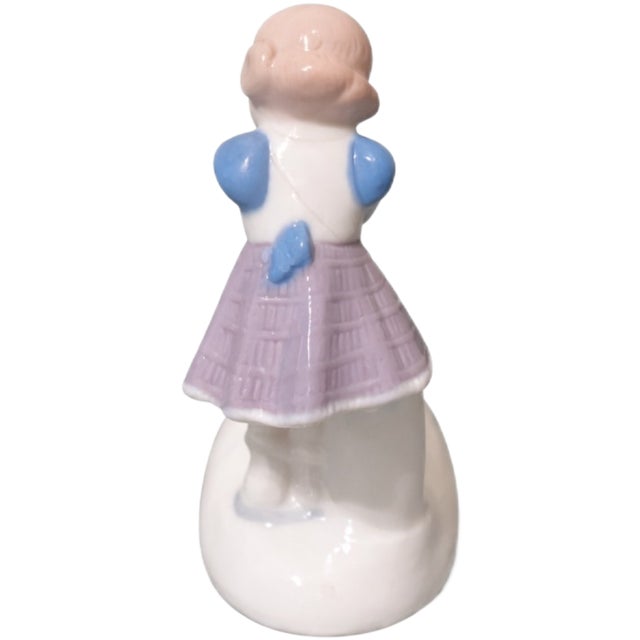 Vintage Hand Painted Pastel Porcelain Sculpture of Girl and the Fawn, 1950s For Sale - Image 3 of 5