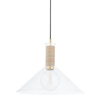 Mitzi Besa 1-Light Pendant, Aged Brass - Large For Sale