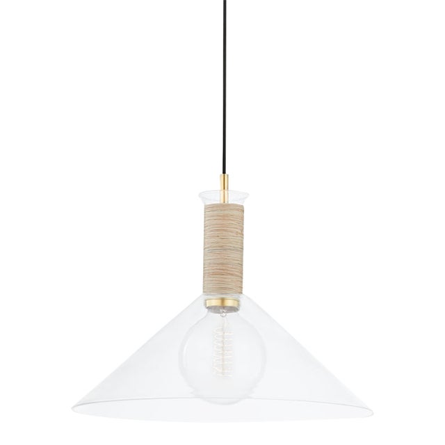 Mitzi Besa 1-Light Pendant, Aged Brass - Large For Sale