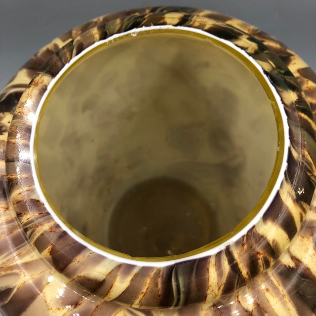 1970s Large Murano Scavo Glass Tartaruga Vase, Tortoiseshell / Marble Design, Italy, 1970s For Sale - Image 5 of 13