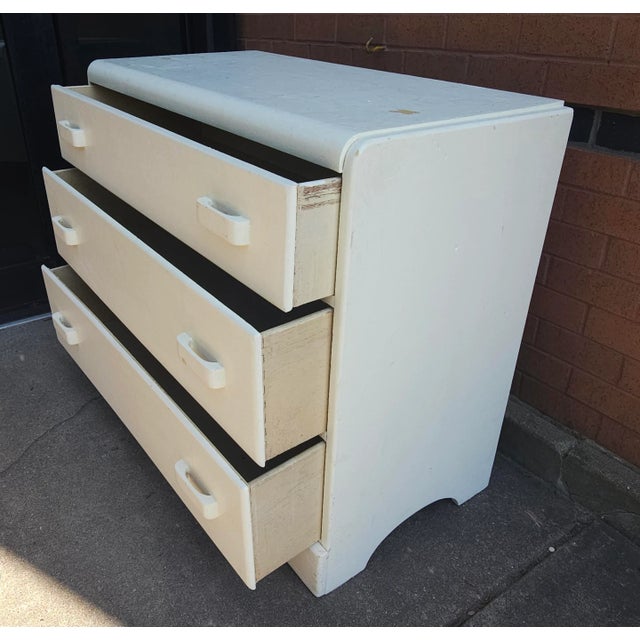 Wood Victorian Off-White Enameled Waterfall Chest of Drawers For Sale - Image 7 of 11