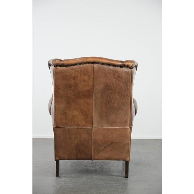 Vintage Club Chair in Sheepskin Leather For Sale - Image 4 of 18