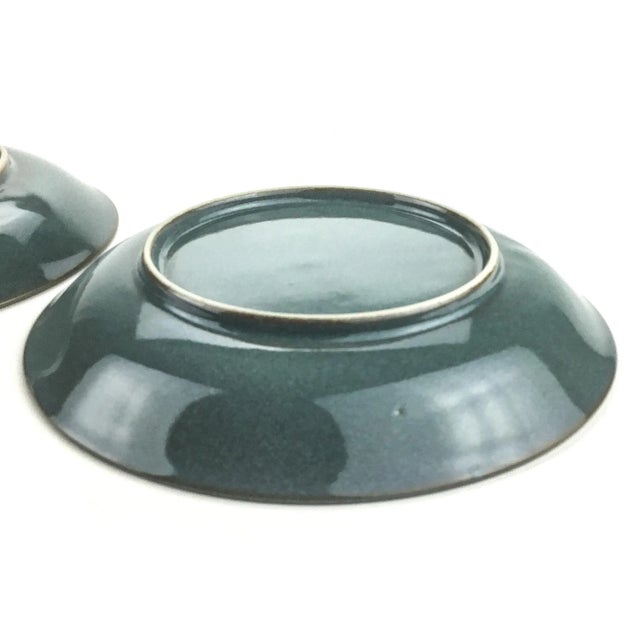 Modern Japanese Glaze Over Clay Vintage Ceramic Plates - a Pair For Sale - Image 9 of 10