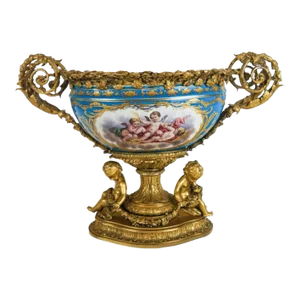 French Late 19th Century Porcelain & Gilt Bronze Centerpiece