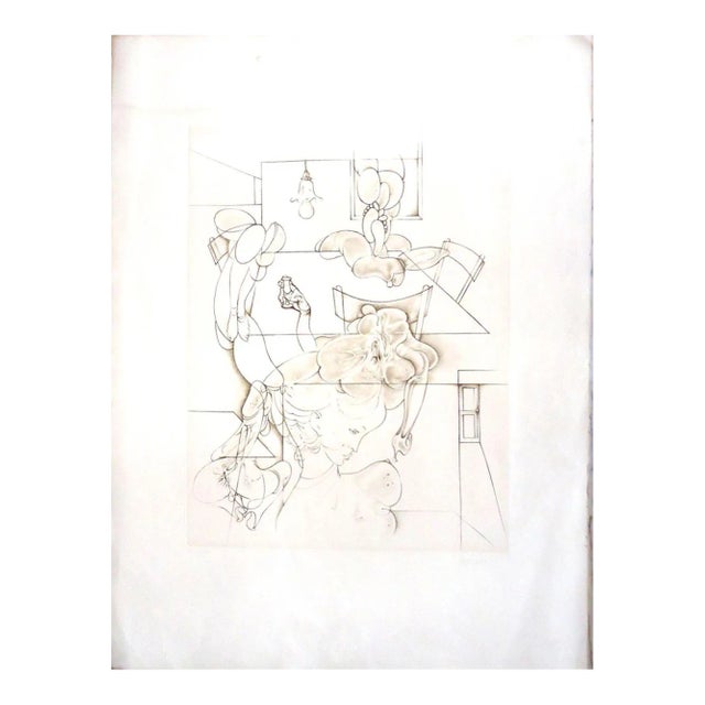 Interior with Image - Original Etching by H. Bellmer - 1971 1971 For Sale