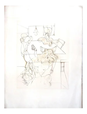 Interior with Image - Original Etching by H. Bellmer - 1971 1971